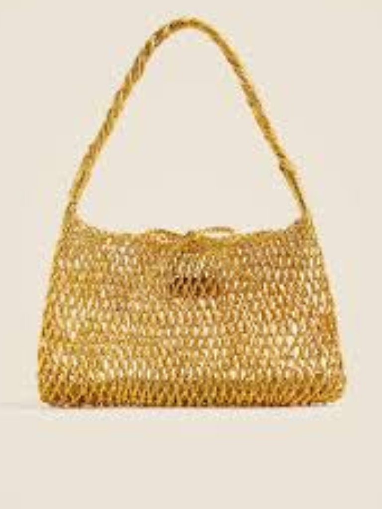 J. Crew Small Cadiz Handknotted Shoulder Bag In Metallic Gold